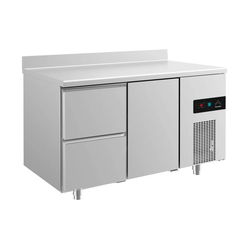 Kühltisch -2 bis +8°C 1400x700x850mm mit 1x Tür und 1x zwei Schubladen u. Aufkantung – Art.-Nr. KT2ZTA