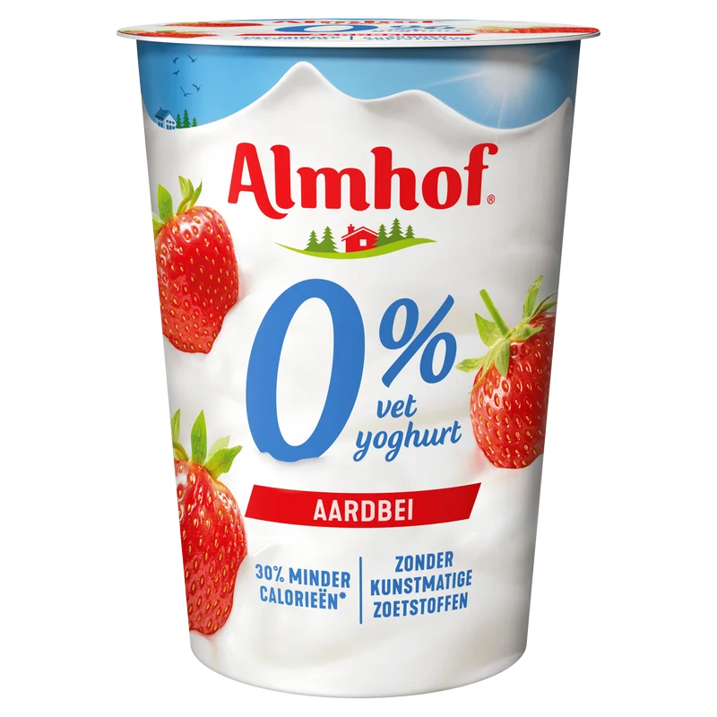 Almhof 0% vet yoghurt Aardbei