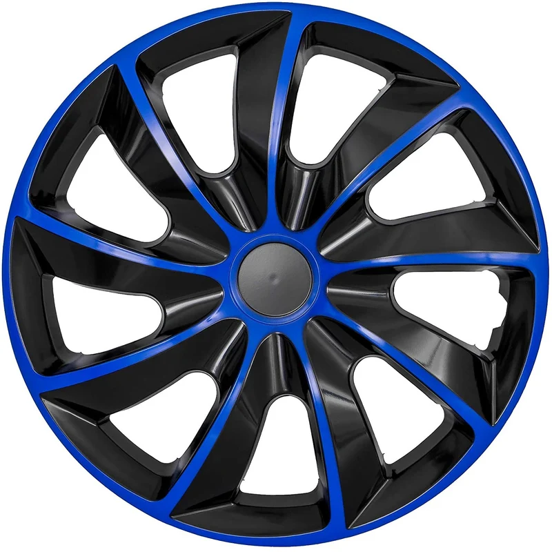 Quad Radzierblende 16" 4 x Universal Radkappen Auto KFZ Fahrzeug 4er Set (Blau/Schwarz, 16")