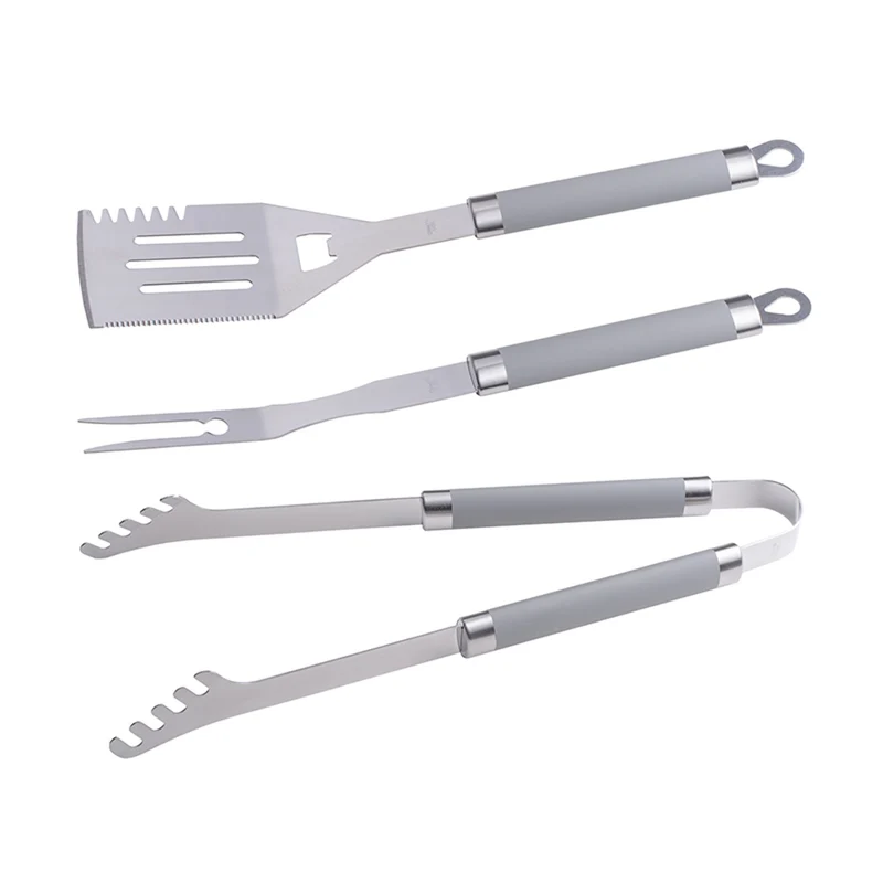Master Grill&Party Grill Zubehörset, Spatel, Gabel, Zange, Edelstahl, MG113