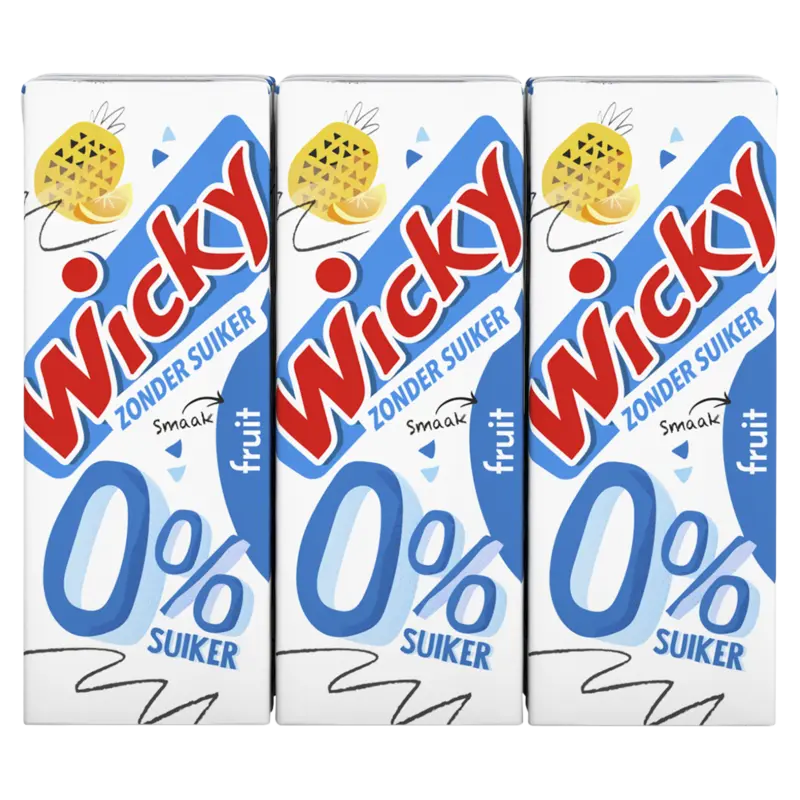 Wicky Fruit 0% suiker 6-pack