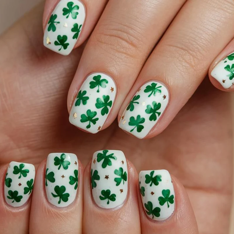 Shamrock-Themen-Nagelkunst-Erweiterungen Karnz