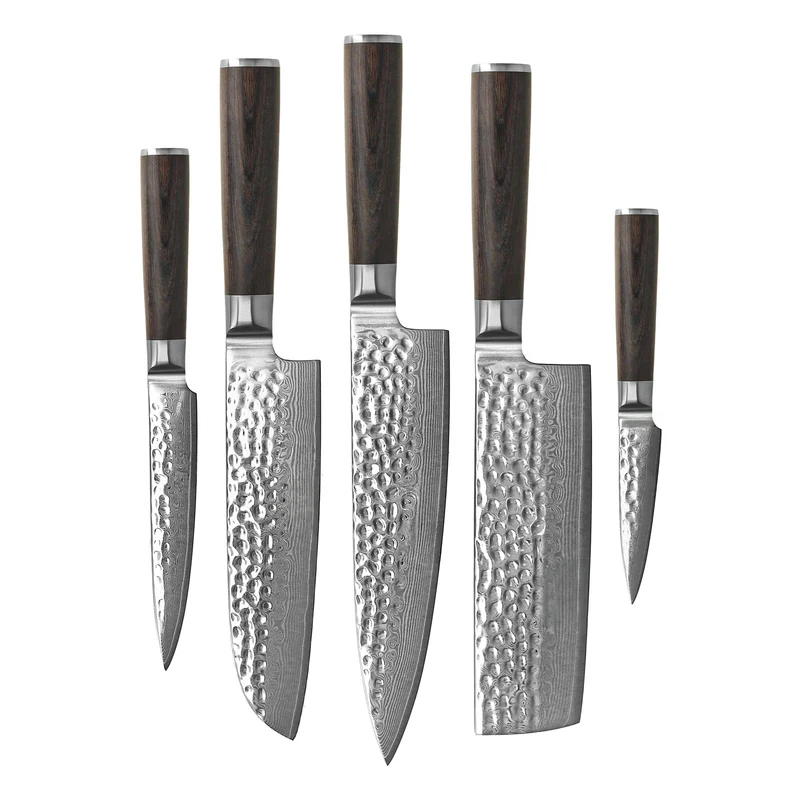 Shinrai Knives - Hammerschlag Damast BR 5-tlg. Messerset