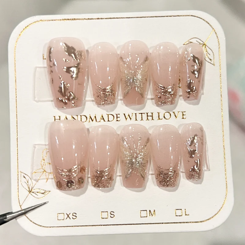 Künstliche Nagel-Nailart-Set mit Glitzer- und Blumenverzierungen Karnz