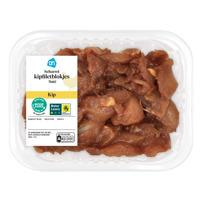 Scharrel kipfiletblokjes saté