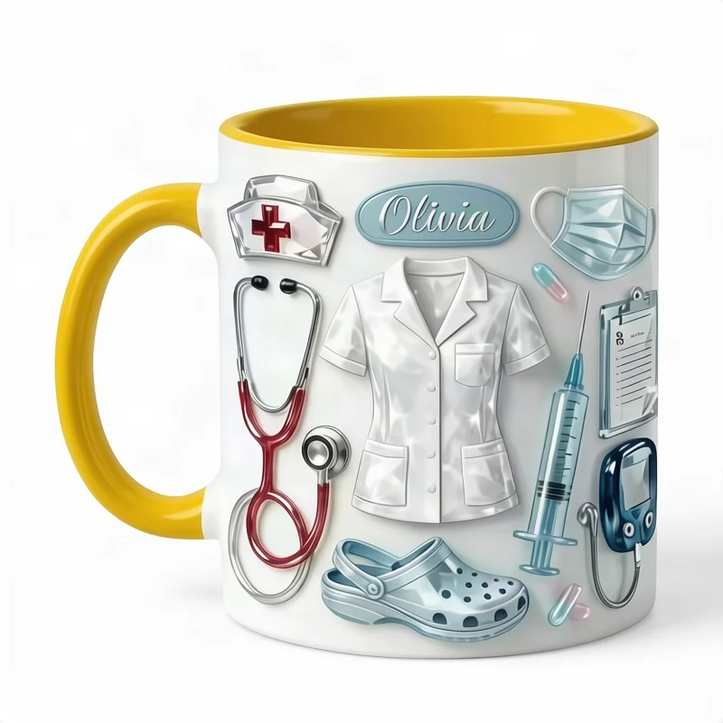 Keramik-Kaffeebecher mit Spruch, 301–400 ml