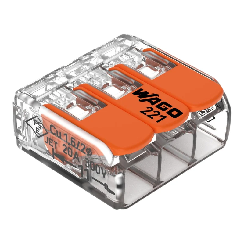 Wago 221-413 Verbindungsklemme 3 x 4 mm² 50 Stück