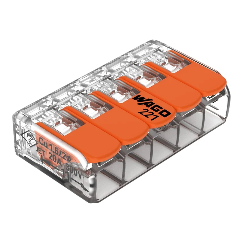 Wago 221-415 Verbindungsklemme 5 x 4 mm² 25 Stück