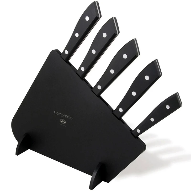 Coltellerie Berti Compendio block with 5 kitchen knives 8562 black