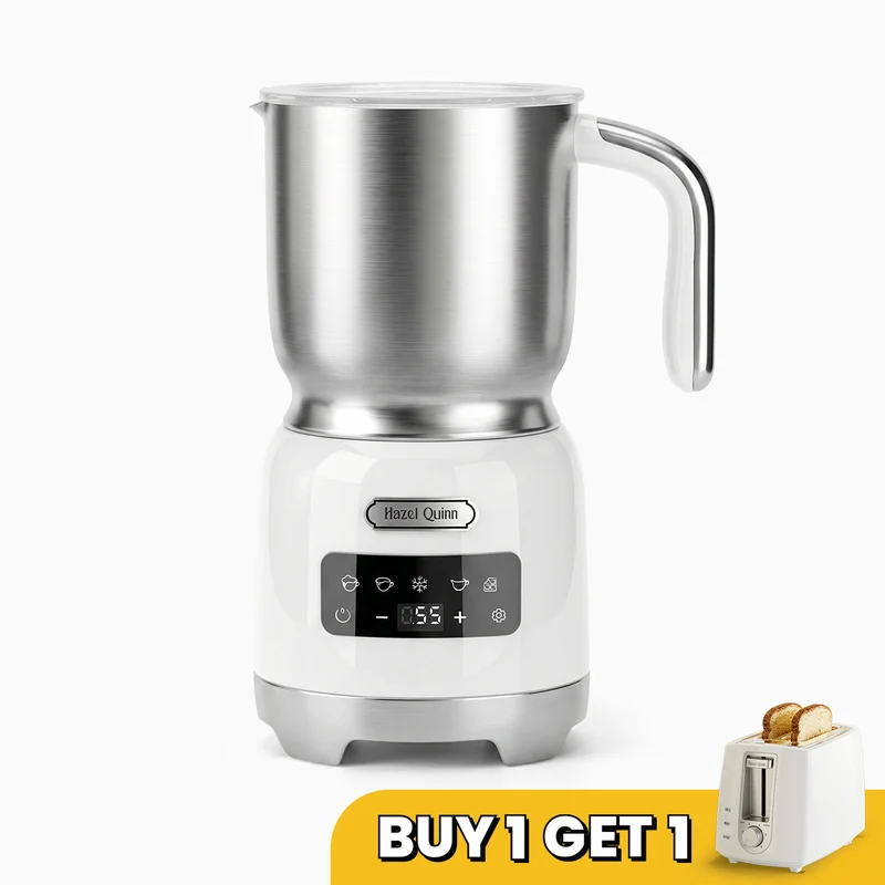 [1-for-1] 5-in-1 Electric Milk Frother, with Food Grade 304 Stainless Steel, LED Touch Screen, 0.4 L (Available in US)