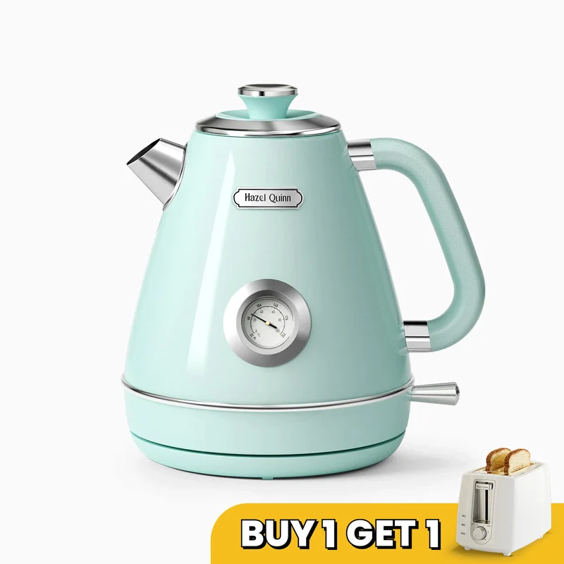 [1-for-1] Electric Kettle, with Food Grade 304 Stainless Steel, Dial Thermometer, 1.7 L (Available in US)