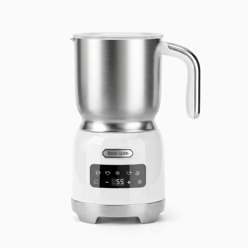 5-in-1 Electric Milk Frother, with Food Grade 304 Stainless Steel, LED Touch Screen, 0.4 L