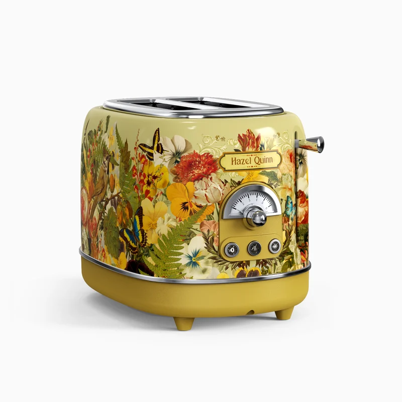 [Upbeat] Jointly-Designed 2-Slice Toaster by Eduardo Recife, with 6 Browning Dials, Sleek High Lift Lever