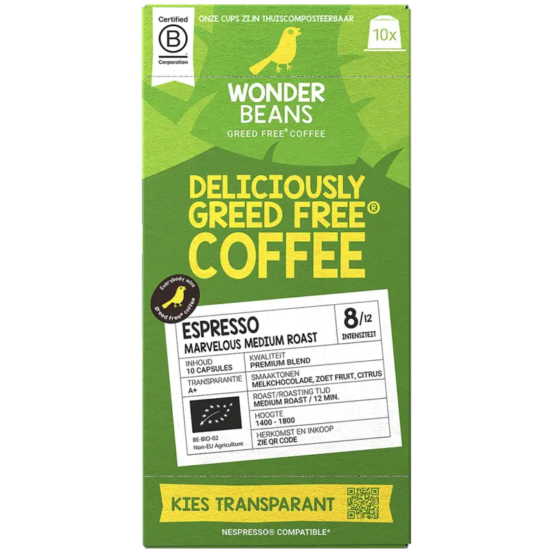 WonderBeans Espresso marvelous medium roast capsules