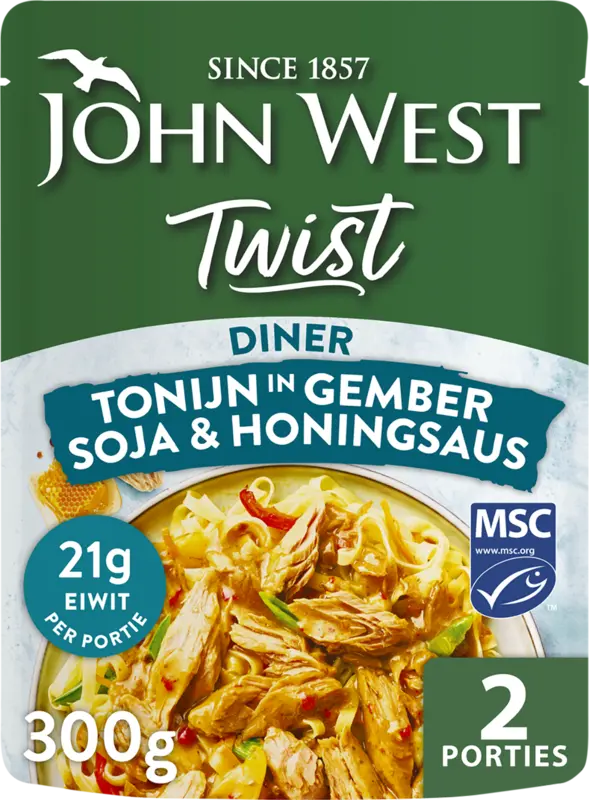 John West Twist Diner Tonijn Soja Gember MSC