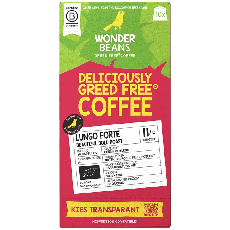 WonderBeans Lungo forte beautiful bold capsules