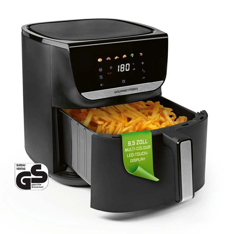 GOURMETmaxx AirGenius Heißluftfritteuse, 7,5 l - Farb-Touchdisplay & 7 Programme