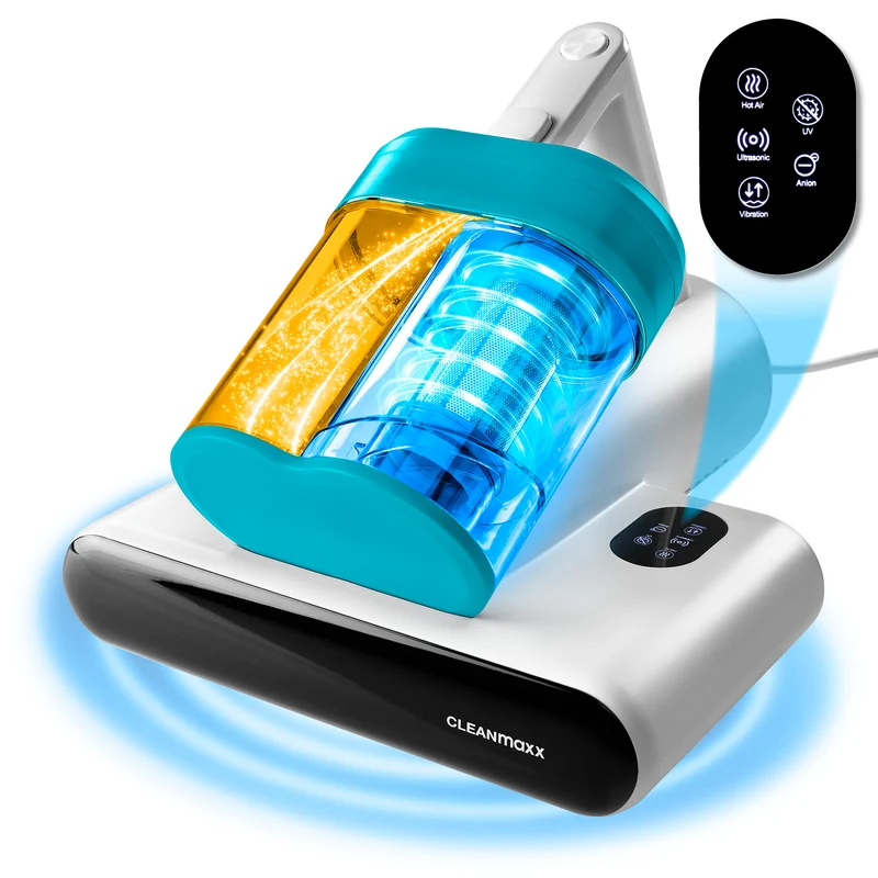 CLEANmaxx Milbensauger Rotation - entfernt 99,9 % aller Milben - mit UV-C-Licht - weiß/blau
