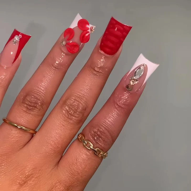 3D Floral Acryl Nagelkunst Verbesserungen Karnz