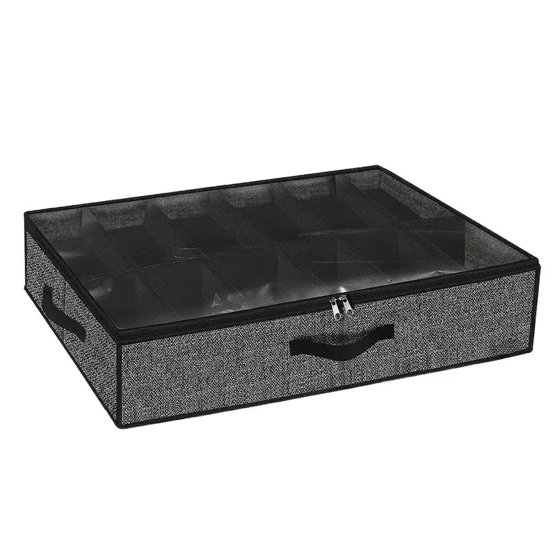 Unter-Bett Aufbewahrungsorganizerbox mit klarem Deckel