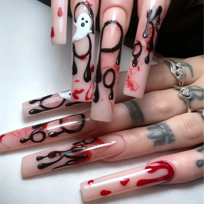 Künstlerische Halloween-Themen Druck-Nägel Karnz