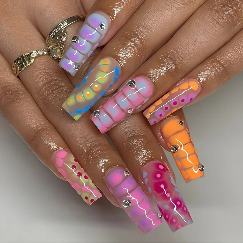 Künstlerische Gel Press-On Nagelkunst Karnz