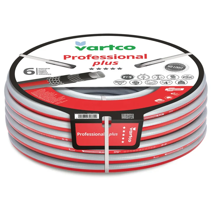 Vartco-Gartenschlauch, 6-lagig, flexibel, Durchmesser 1/2", Länge 100 m, Professional Plus