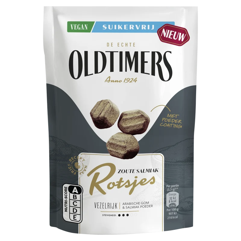 Oldtimers Salmiak Rotsjes Suikervrij