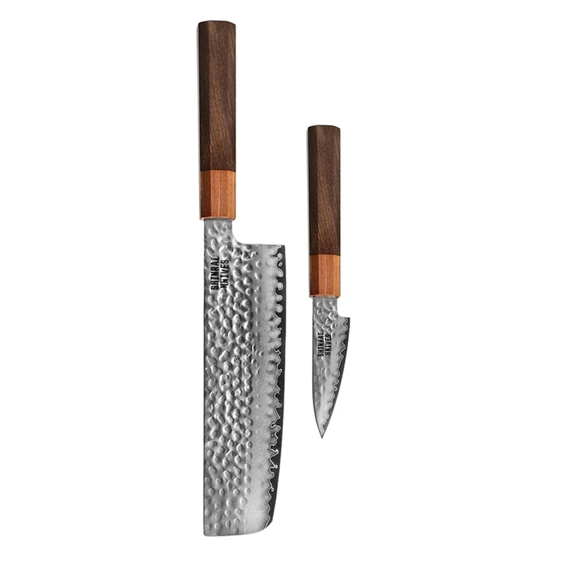 Shinrai Knives – Kigami Exclusive Damascus 2-teiliges Set – Nakiri + Schälmesser