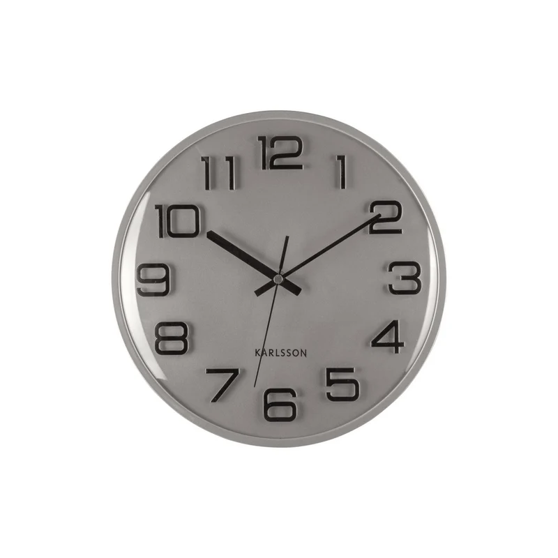Wanduhr 3D-Zahlen - Silber