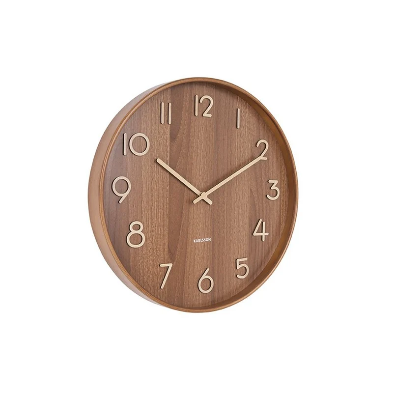 Wanduhr Pure Medium - Braun