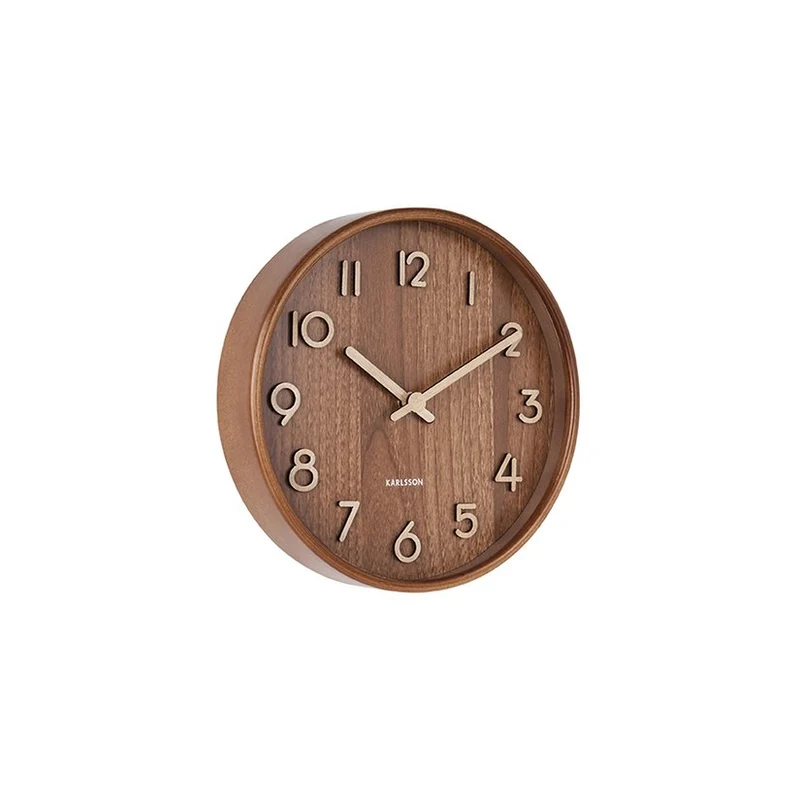 Wanduhr Pure Small - Braun