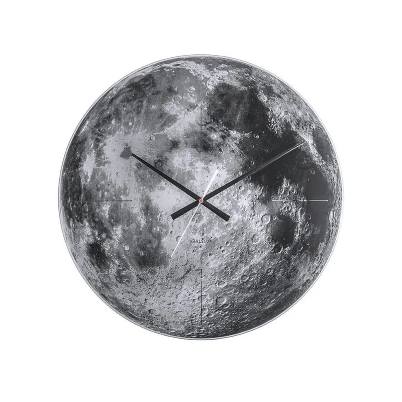 Wanduhr Mond - Grau