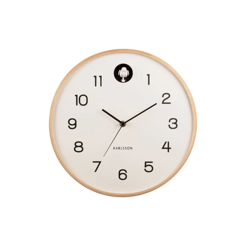 Wanduhr Natur Kuckuck - Weiß