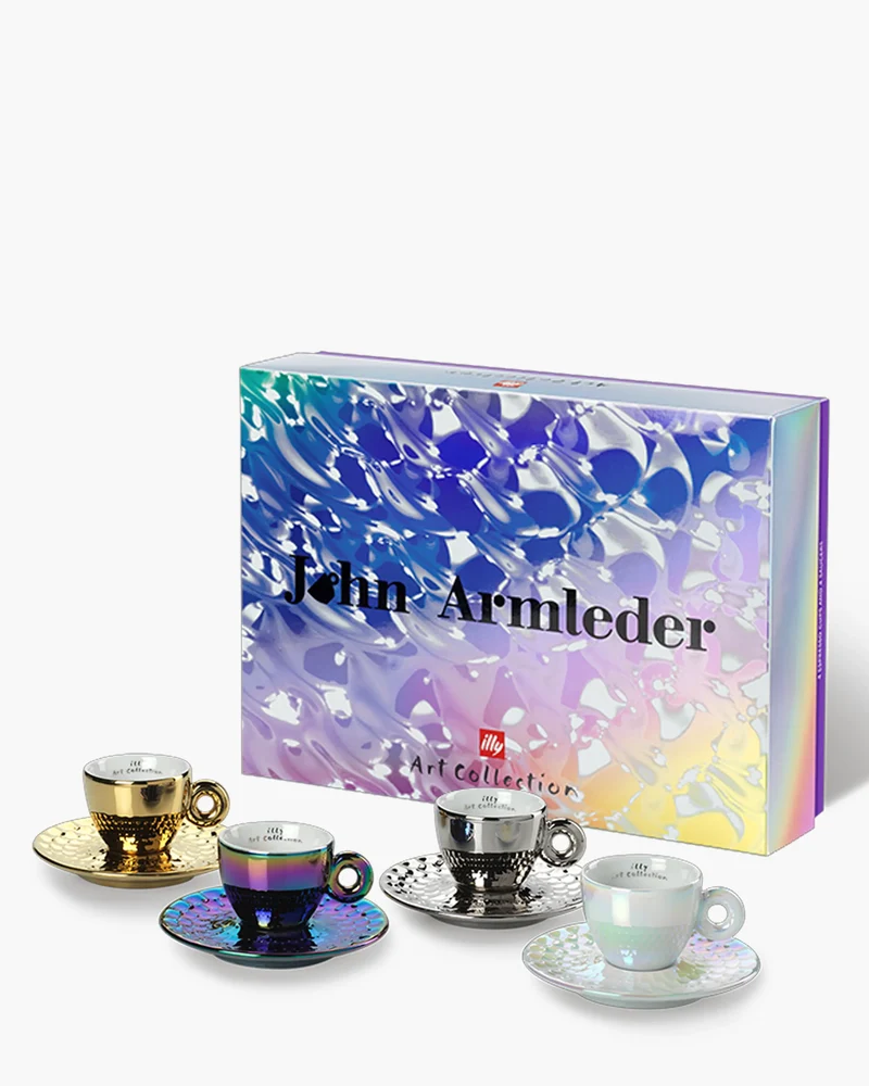 Illy Art Collection John Armleder set 4 espresso coffee cups