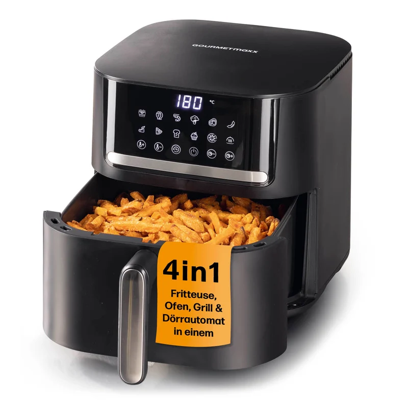 GOURMETmaxx 4in1-Heißluftfritteuse 1600 W, 6 L - Touchdisplay & Timerfunktion