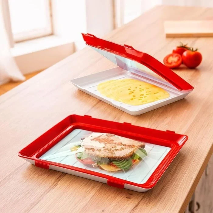 Frischhaltedosen Set mit elastischer luftdichter Folie | Stapelbare Lebensmittelbehälter für Kühlschrank & Meal Prep | Wiederverwendbar | FreshGuard Pro