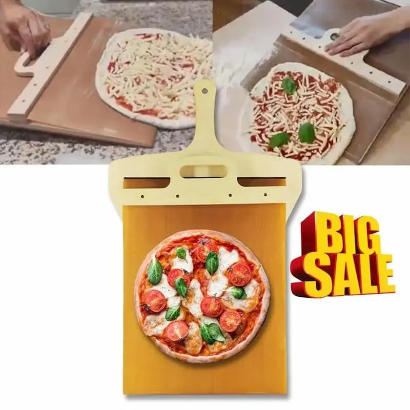 Pizzaschieber mit Belag-Schutz – GlideSlice für saubere Pizza-Transfers | Stabil gegen Durchhängen | Ergonomischer Griff