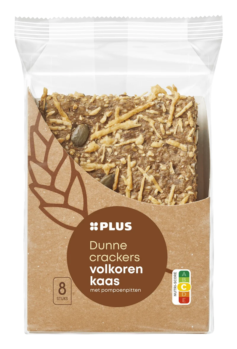 Dunne crackers volk kaas pomp