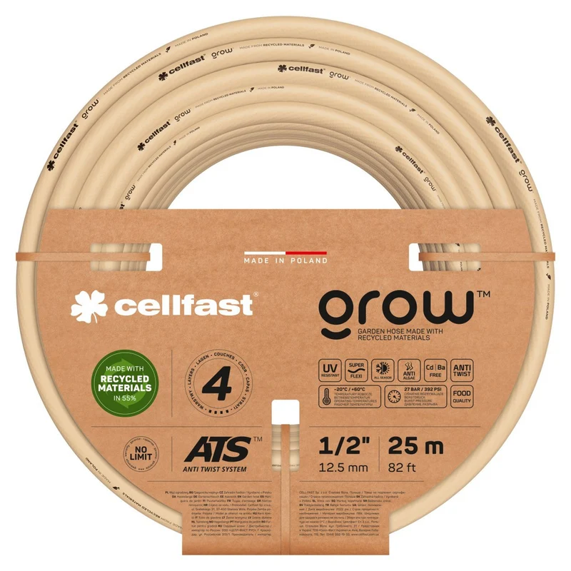 CELLFAST GROW Gartenschlauch 13-501 1/2" 25m 4-lagig