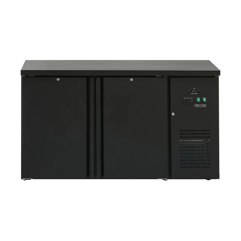 Flaschenkühltisch 280 Liter – Schwarz – 2 Türen – 1465 x 520 x 840 mm
