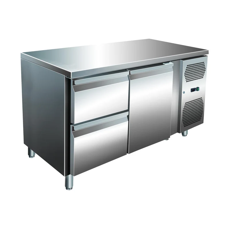 VIP Kühltisch mit 1x 2 Schubladen und 1 Tür -2 bis +8°C 1.360x700x860 mm