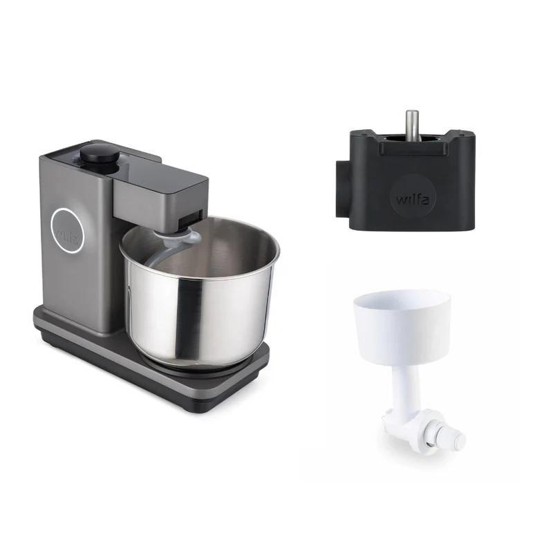 Wilfa Küchenmaschine Probaker KM1GY-70 grau + Tool Adapter + Messerschmidt Mahlvorsatz