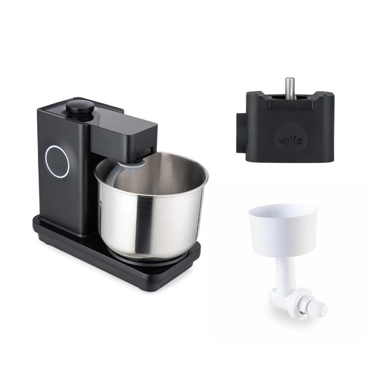 Wilfa Küchenmaschine Probaker KM1B-70 schwarz + Tool Adapter + Messerschmidt Mahlvorsatz