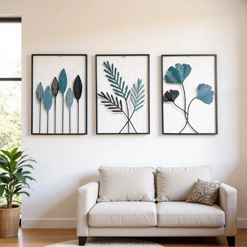 Dekoratives Blatt Wandkunst Set Karnz