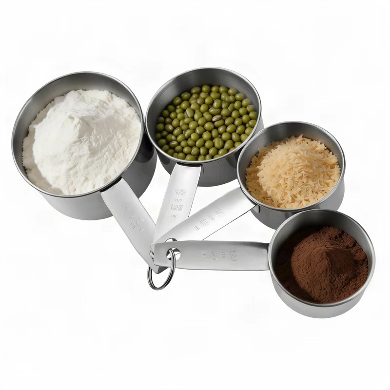 Edelstahl-Messlöffel und Messbecher-Set, 6-teilig