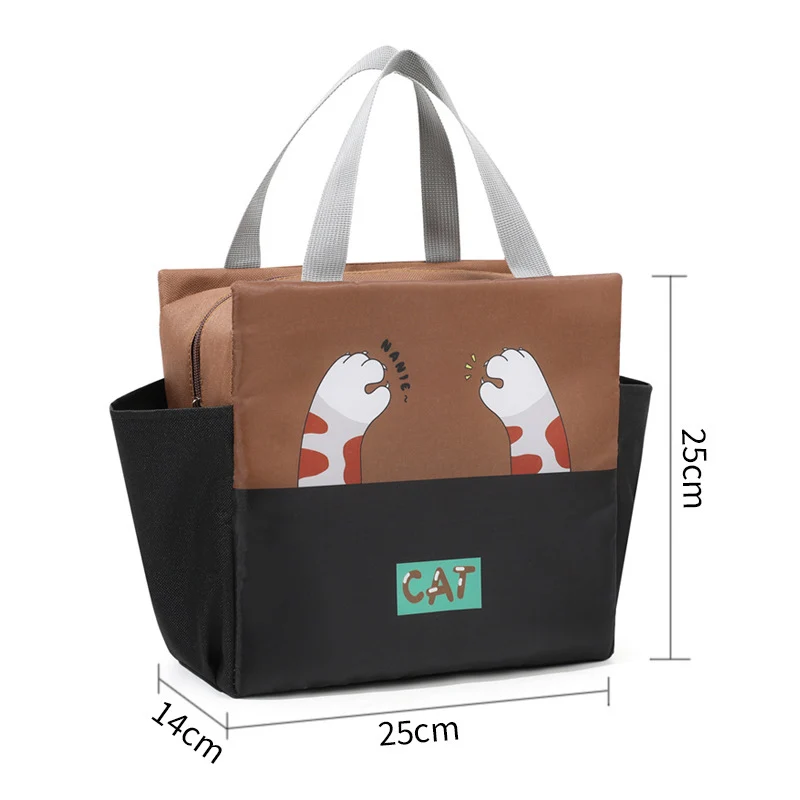 Spaß Katzen-Themen Isolierte Lunch Tasche
