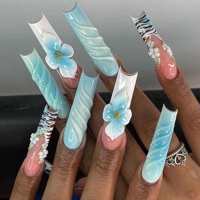 Dekorative Floral 3D Nagelverlängerungen Karnz