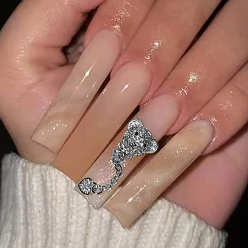 Dekorative Lange Stiletto Nagelkunst Extensions Karnz