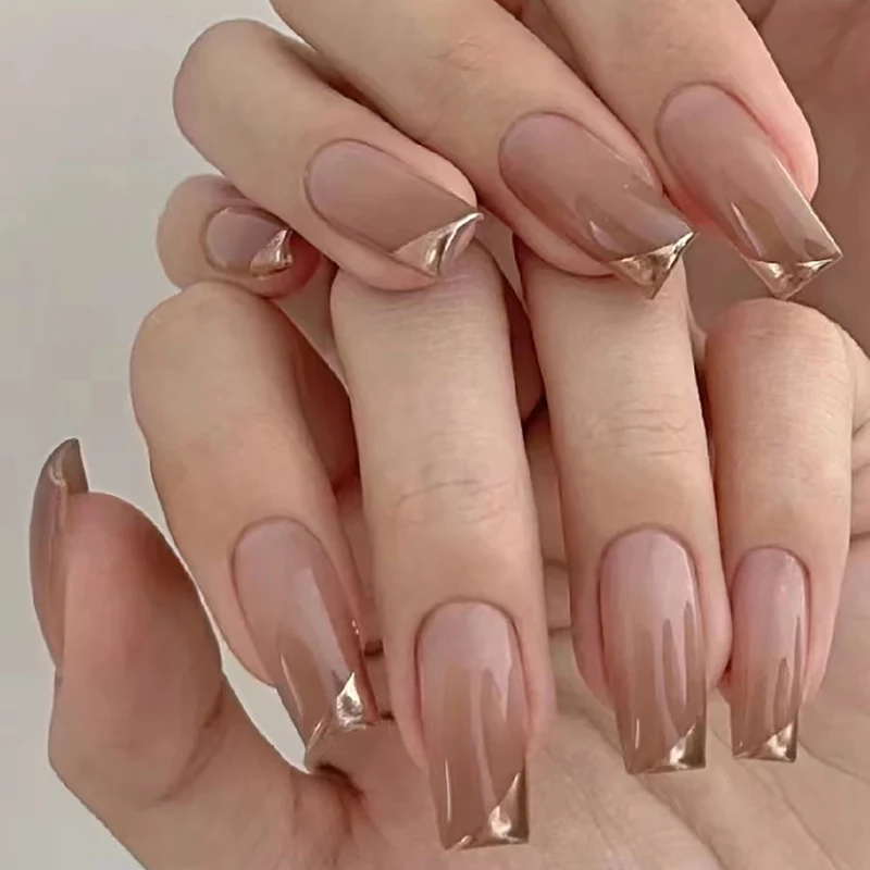 Chic French Tip Acryl Press-On Nägel Karnz
